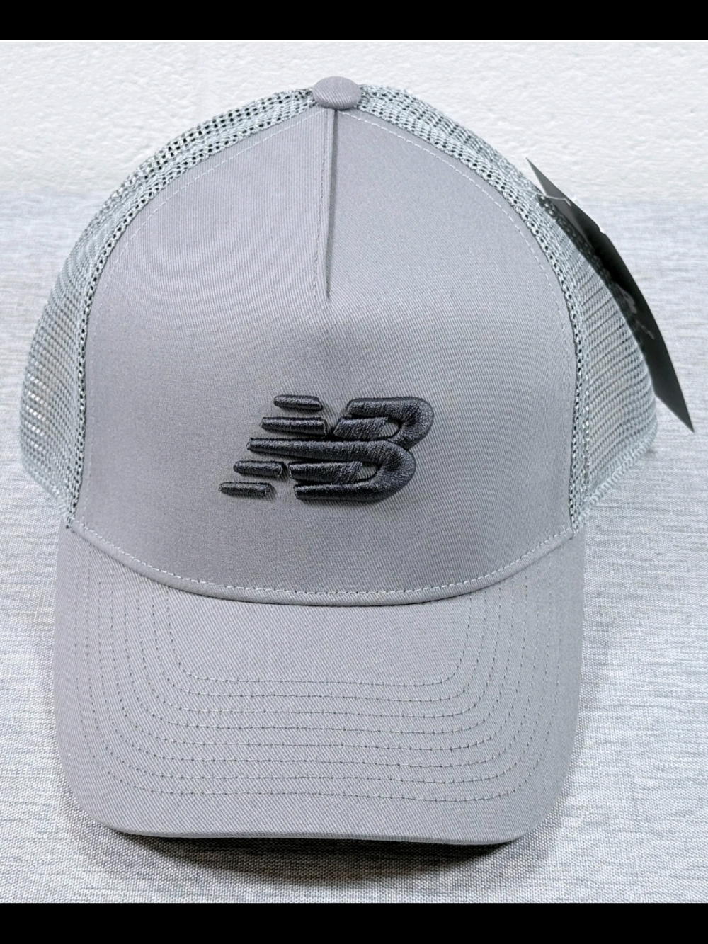 New Balance Gray Trucker Mesh Men's Snapback Adjustable Hat